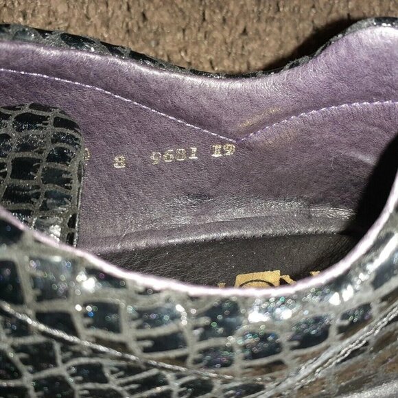 ROHDE-Dark Navy-Croc Pattern Patent with Texture-Superb-Leather-SZ 8UK-8.5 US - Picture 7 of 8